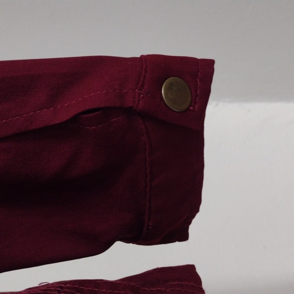 Eden Society Burgundy Full Front Zip Utility Jacket Size S - Picture 5 of 12